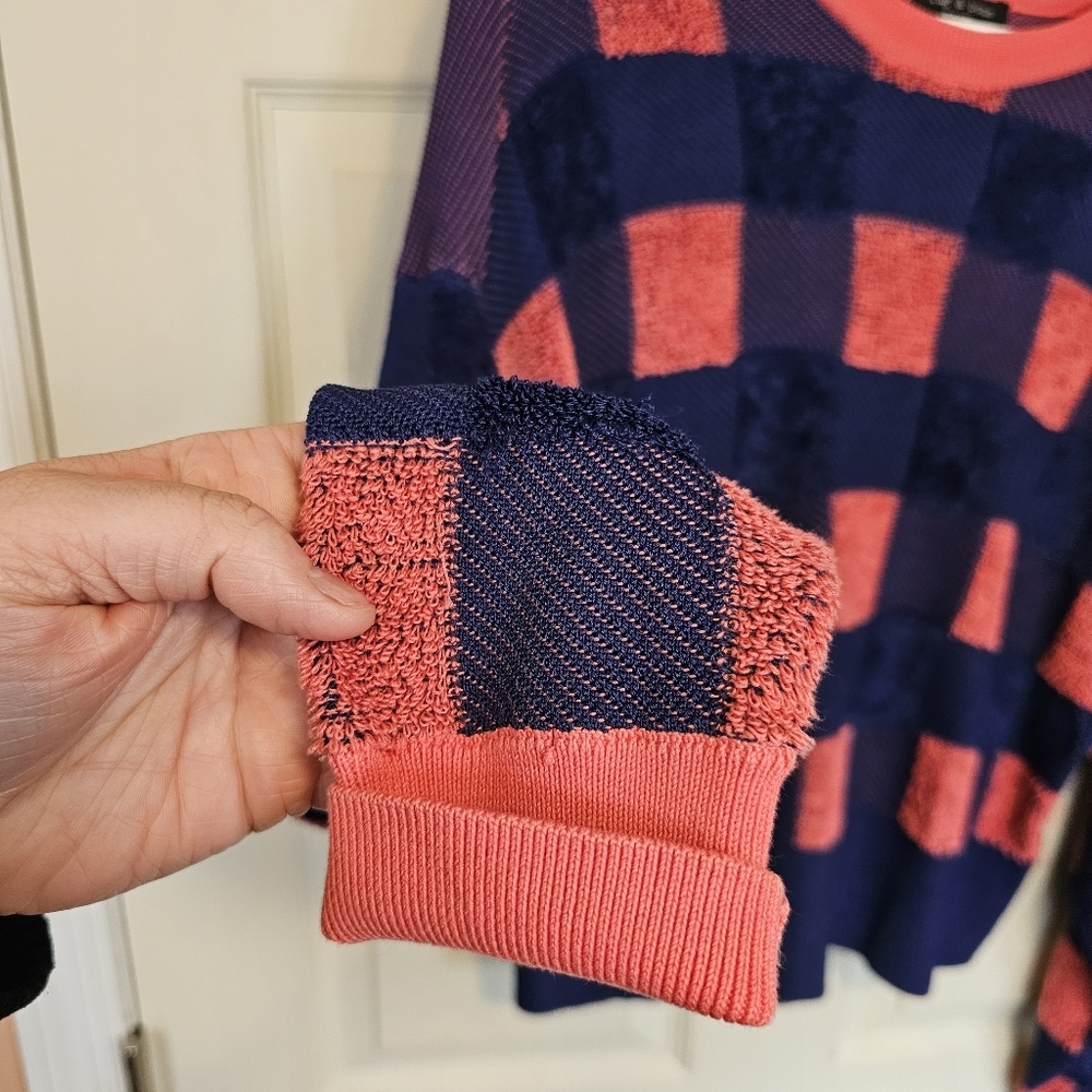 rag & bone Ridley Gingham Pullover Textured Sweater Checkered - Picture 8 of 9